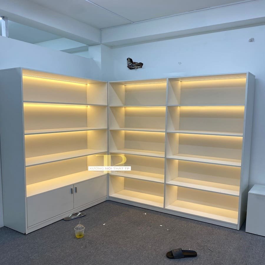 Tủ Led Trưng Bày Full Trắng