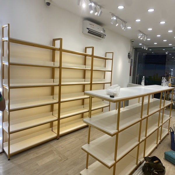 kệ sắt 6 tầng sơn vàng đồng